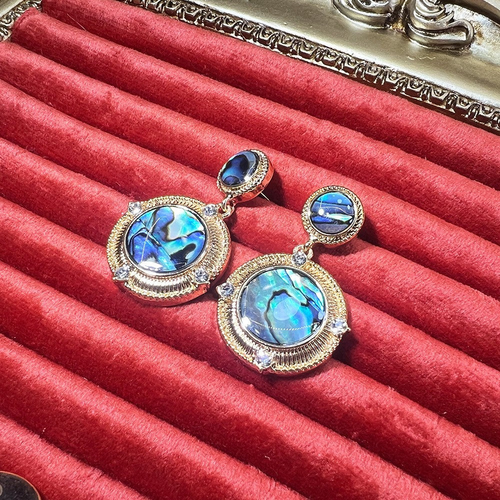 Women's Abalone Shell Series Gold Plated Environmental Protection Fashion French High-grade Earrings