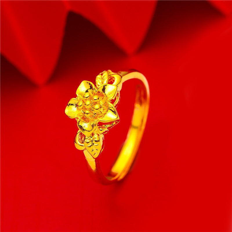 Women's Opening Vietnam Placer Gold No Color Fading Artificial Rings