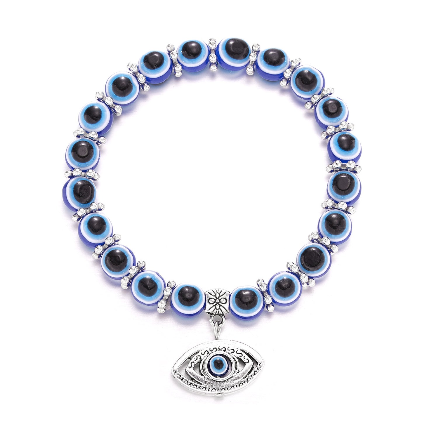 Fashion Creative Palm Eyes Devil's Eye Elastic Beaded Bracelets