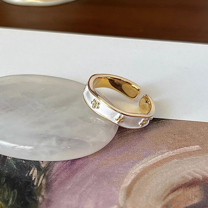Drip Glazed Butterfly Flower Female Design Fashion High Sense Ring