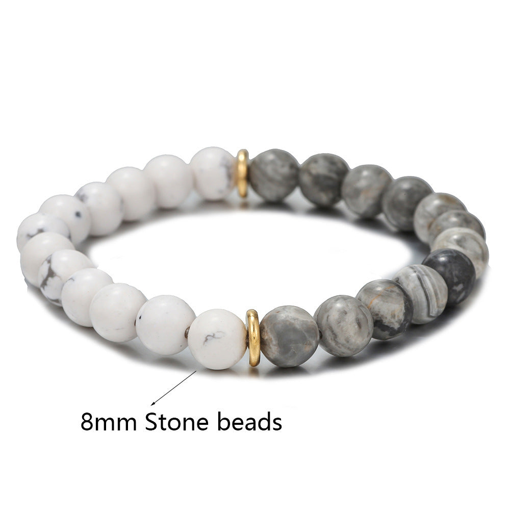 Men's Stone Stainless Steel Six-pointed Star Natural Bracelets