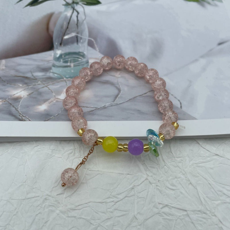 Female Aquamarine Gray Moonlight Natural Crystal Bracelet