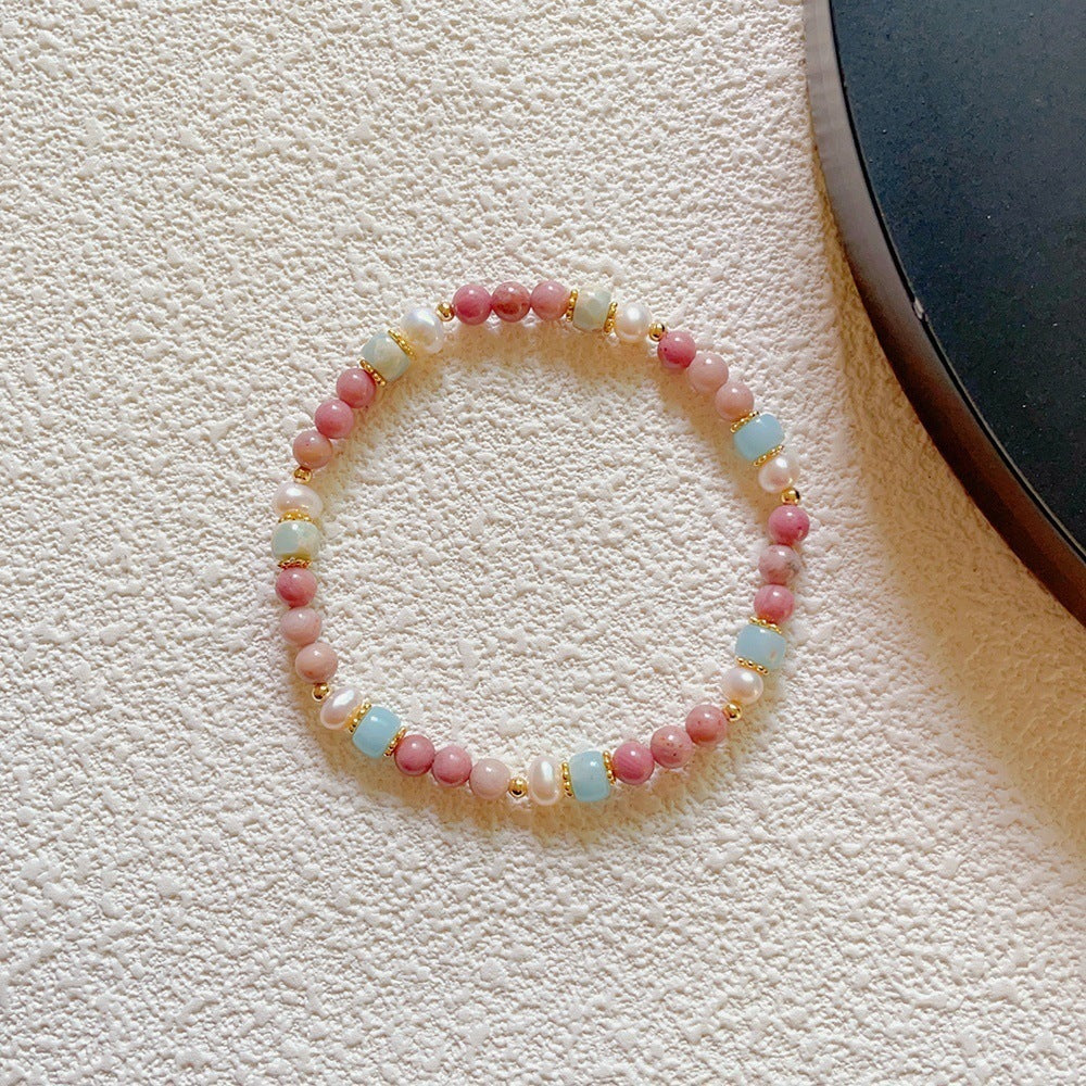 Natural Stone Crystal String Beads Style Design Dopamine Bracelet