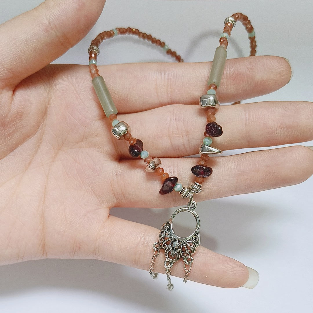 Women's Vintage Ethnic Style Tassel Flower Basket For Niche Design National Necklace