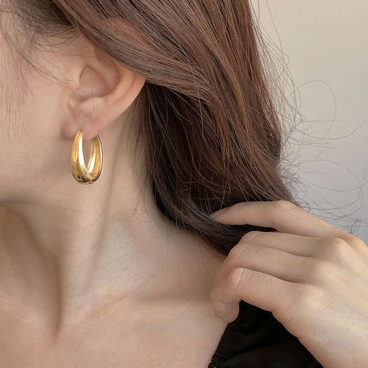 Women's Golden Light Luxury High-grade Metal Design Earrings