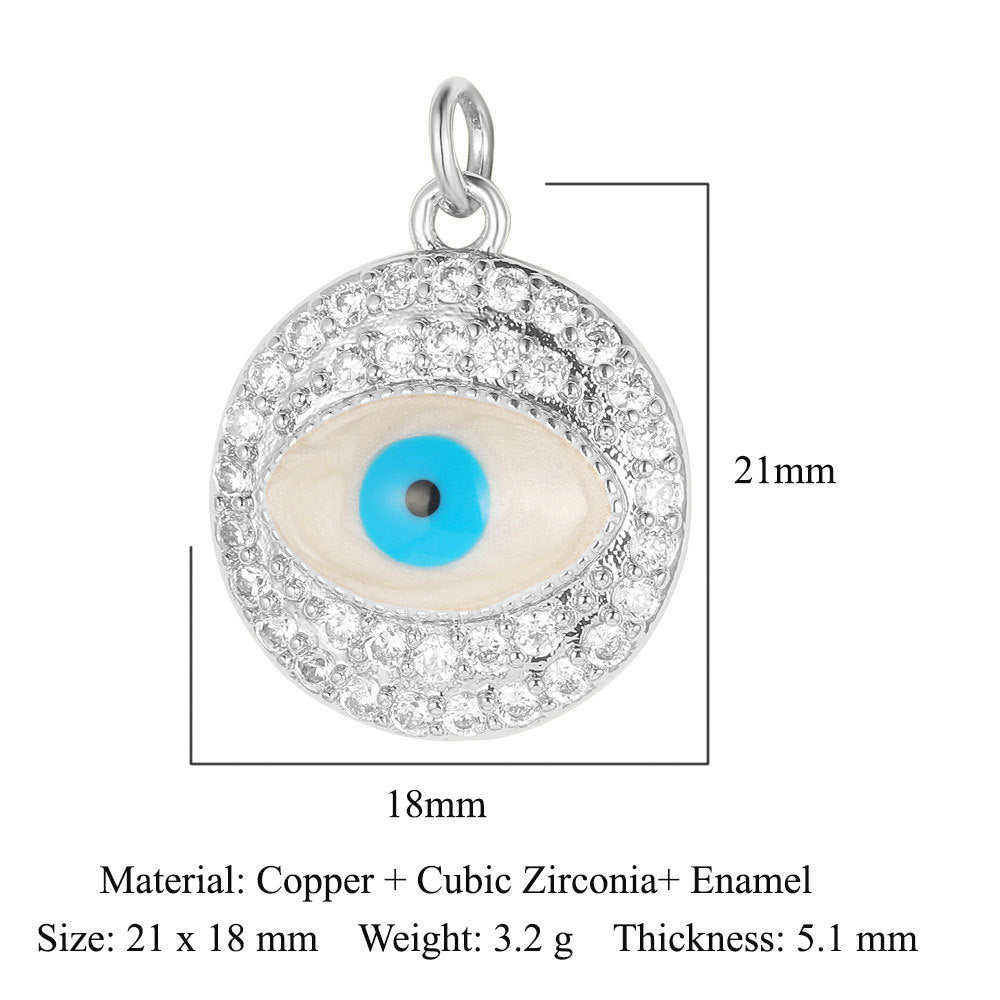 Devil's Eye Copper Zircon Ornament Accessories Pendants