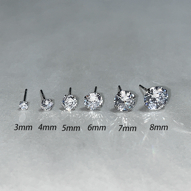 Women's Ear Bone Pin Sier For Simple Stud Earrings