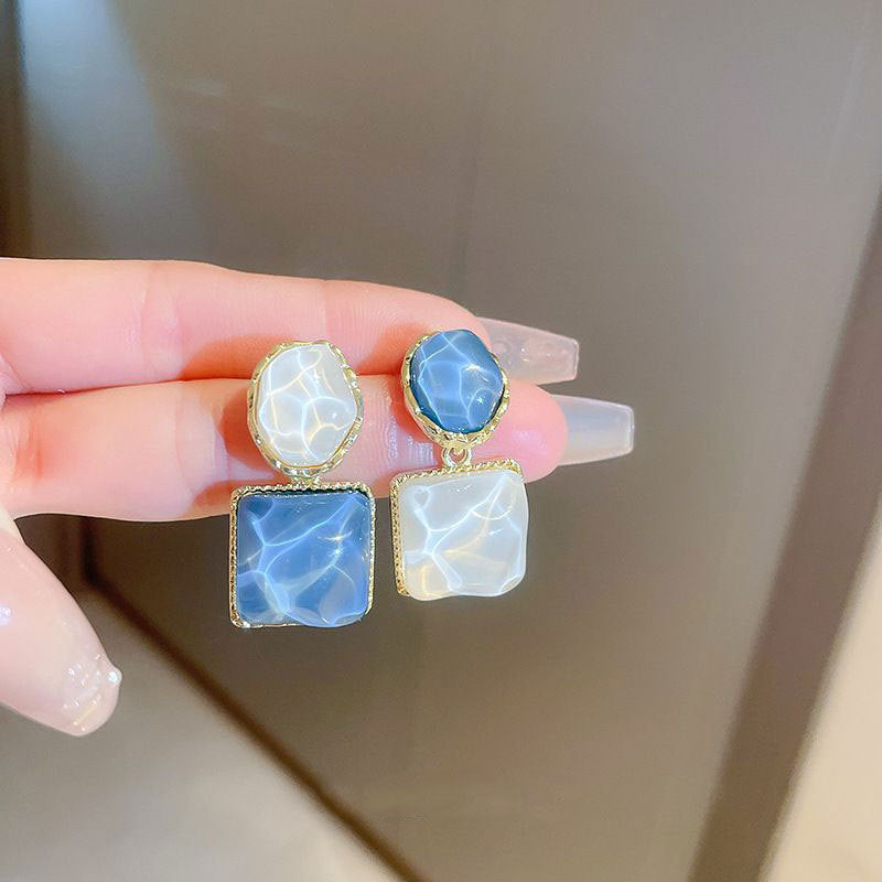 Women's Color Geometric For Niche Design Ear Trendy Earrings