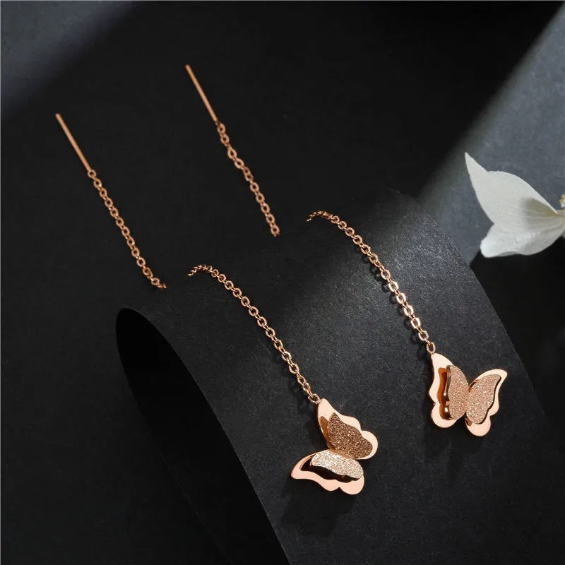 Butterfly Niche Design Trendy Elegant Long Tassel Face Slimming Ear Line
