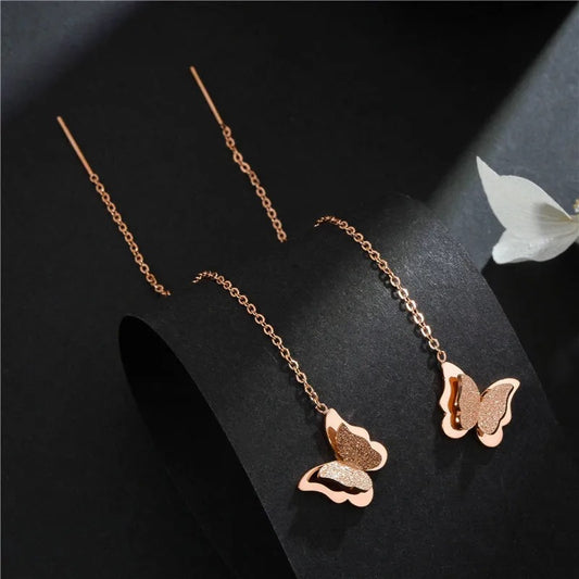 Butterfly Niche Design Trendy Elegant Long Tassel Face Slimming Ear Line
