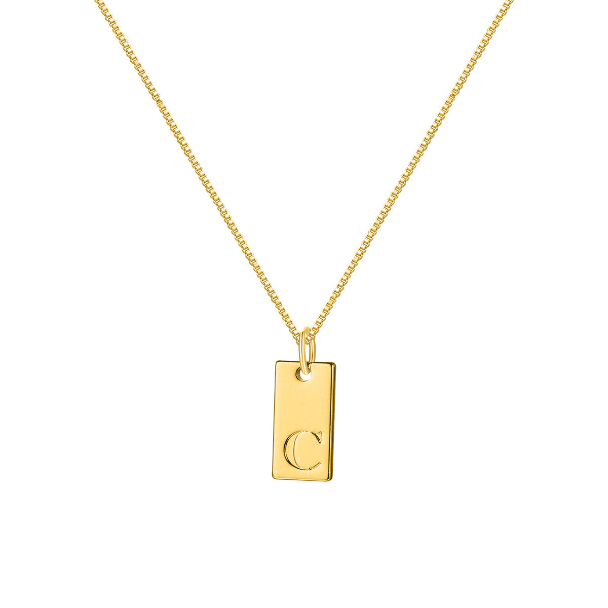 English Letter Creative Box Chain Square Necklaces