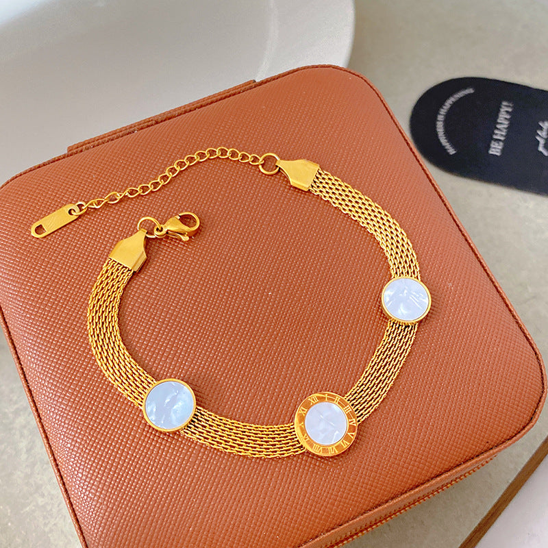 Light Luxury Micro Inlaid Zircon Woven Wire Mesh Fashion Temperament Bracelet
