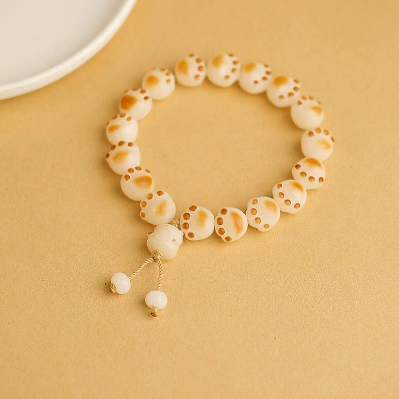 Pumpkin Lotus Beads White Jade Bodhi Rich Flower Charcoal Bracelets