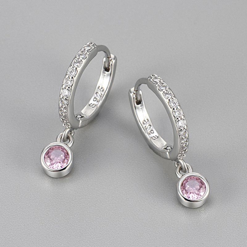 Pattern Round Zircon Simple Elegant Trendy Ear Buckle