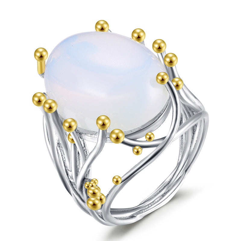 Pearl Opal Wide Face Popular Hand Rings
