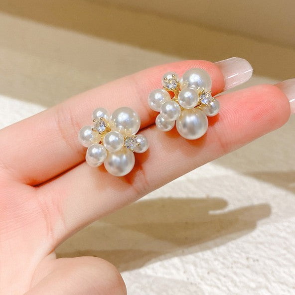 High-grade Simple Temperamental Minority Design Sense Artificial Pearl Female Rings