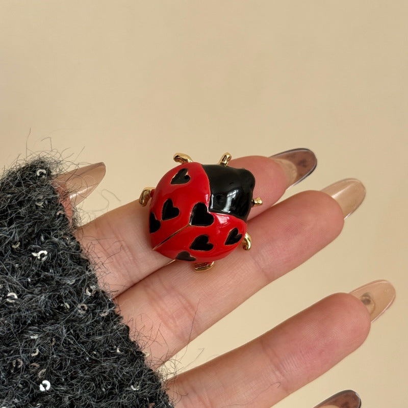 Design Gold Handmade Enamel Glaze Insect Ring