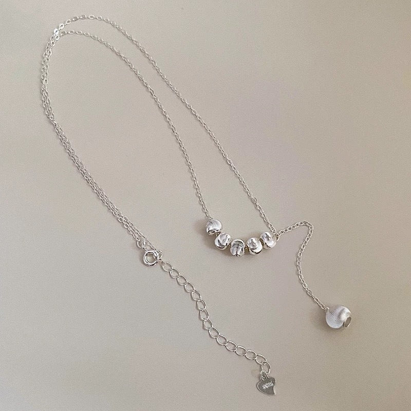 Cat's Eye Bead Tassel Design Light Luxury High-grade Necklace