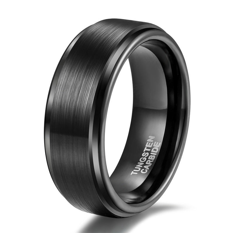 Men's Sier Black Gold Blue Tungsten Rings