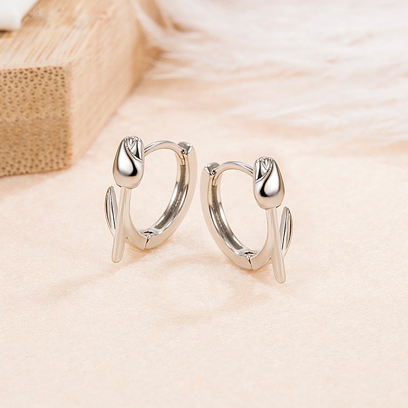Women's Cold Style Tulip Flower Clips Summer High Rings