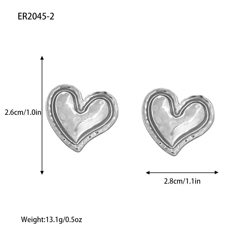 Women's Heart Irregular Circles High Texture Fashion Earrings