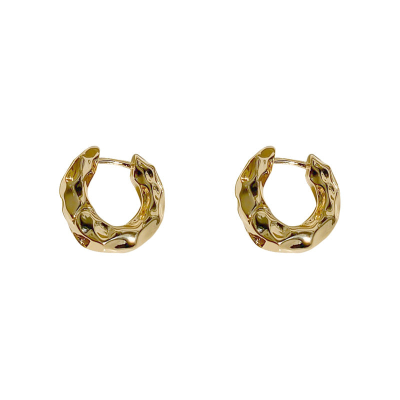 Design Metal Texture Small Clip Simple Trend Earrings