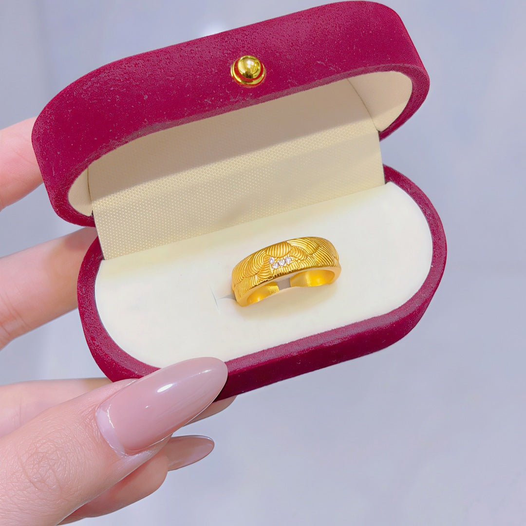 Women's Alluvial Gold Retro Affordable Luxury Design Brass Plated Fashion Ring