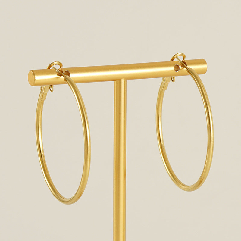 Stainless Steel Titanium Gold Trendy Classic Fashion Ear Versatile Design Earrings