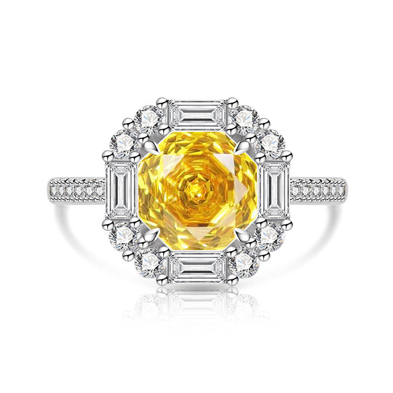 Female Gold Plated Fashion Luxury High Carbon Ring