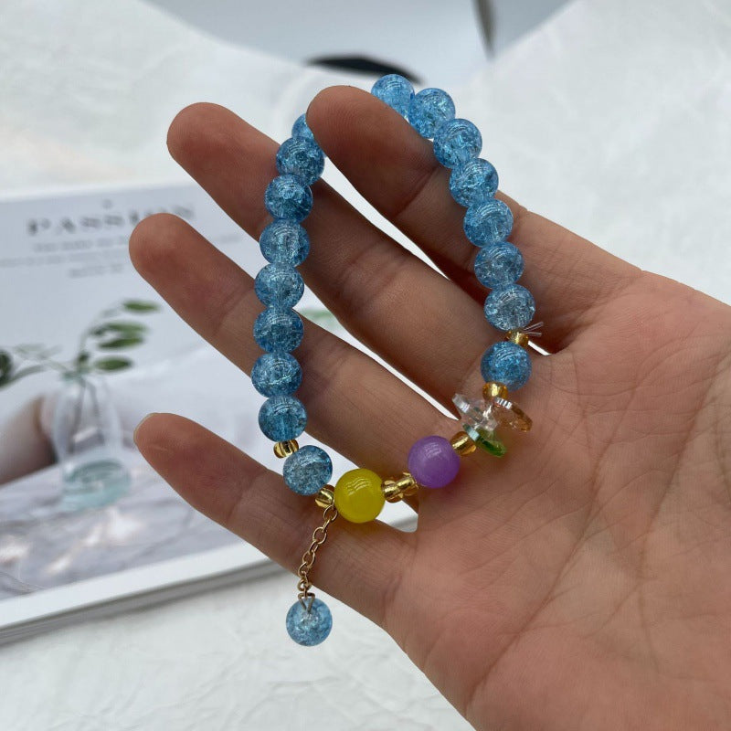 Female Aquamarine Gray Moonlight Natural Crystal Bracelet