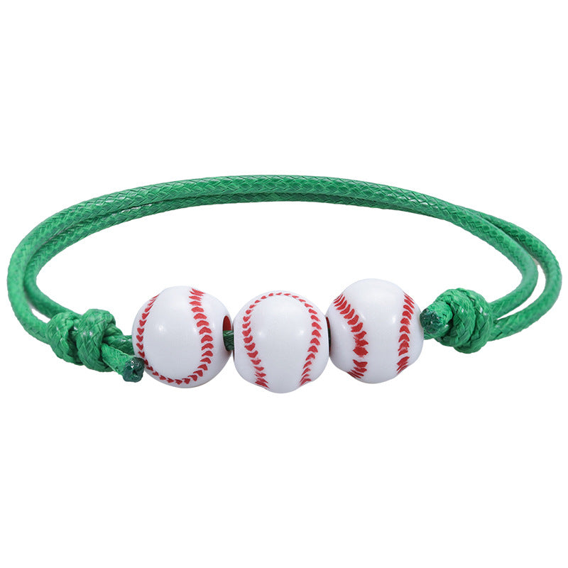 Basketball Baseball Wax Line Woven Softball Tennis Rugby Bracelets