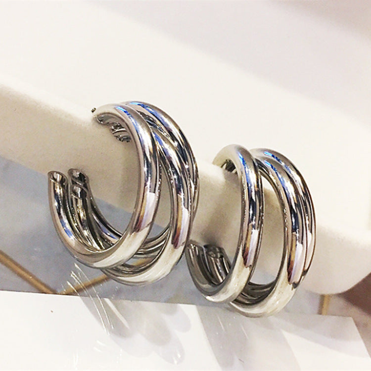 Female Multilayer Temperamental Tide Simple Personality Geometric Round Bracelets