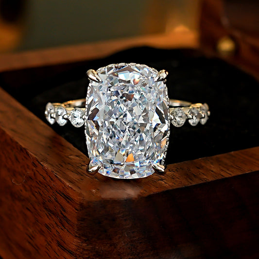 High Carbon Diamond Open Luxurious Simple Atmospheric Index Ring