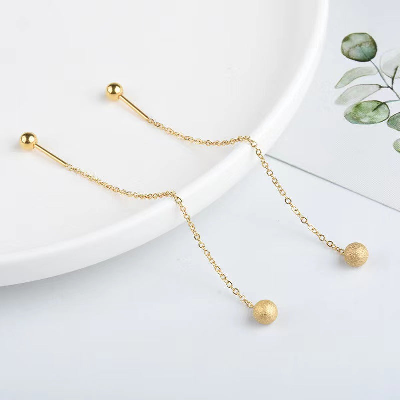 Women's Simple Graceful Bean Frosted Long Cold Style Ear Line