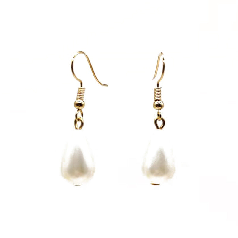 Goods Tassel Simple Artificial Pearl Crystal Earrings