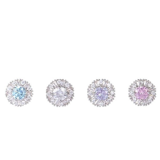 Zircon Edelweiss Titanium Steel Ear Female Before Sleep High-grade Stud Earrings
