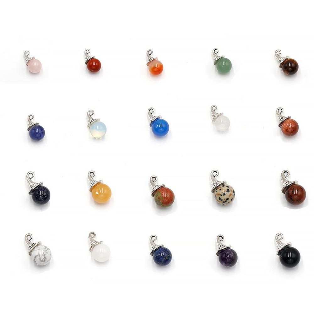 Natural Crystal Agate Magic Christmas Hat Pendants