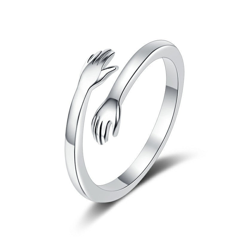 Women's & Men's Style Love Hug Couple Open-end Pair Of Simple Rings