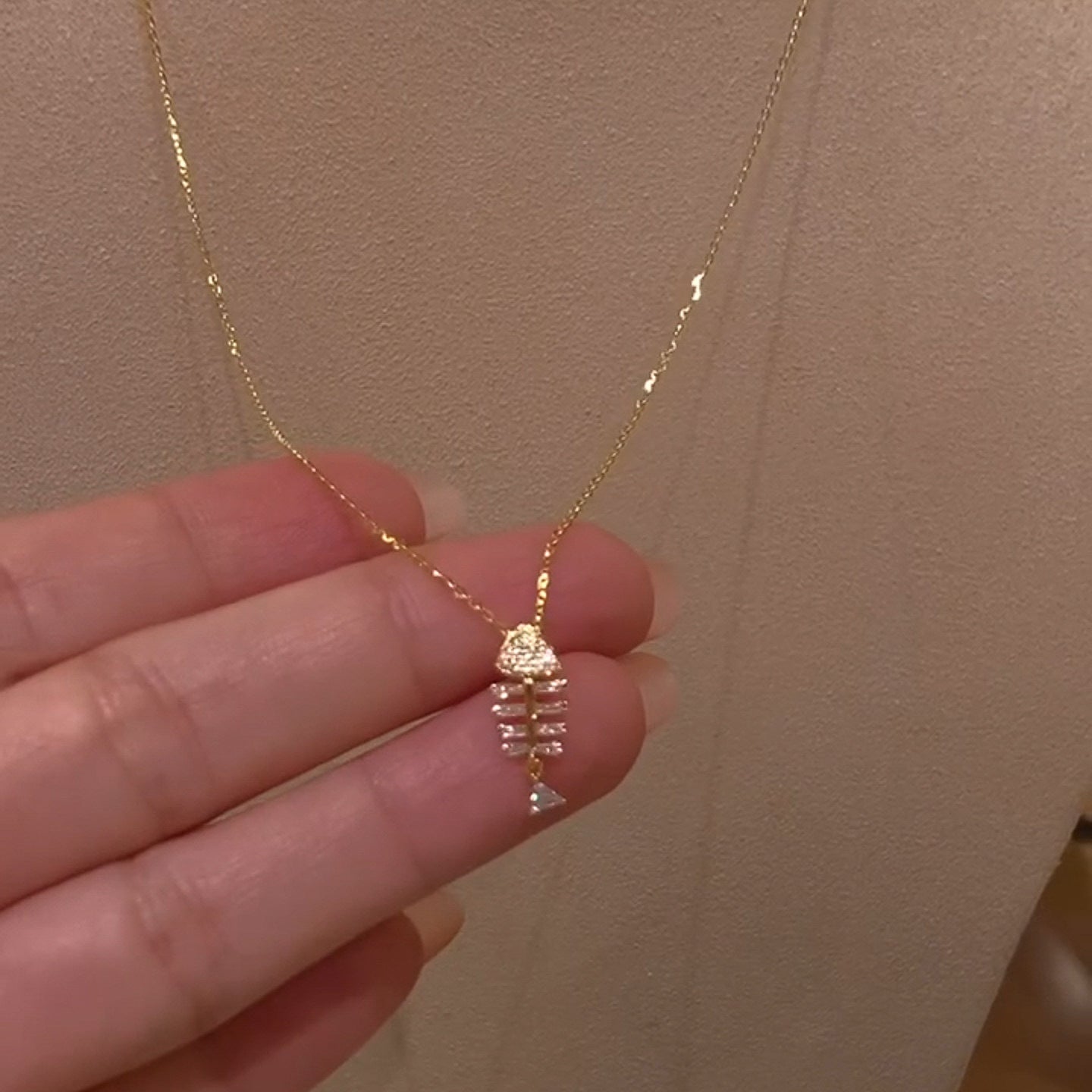 Women's Fish For Light Luxury Minority High-grade Gold Fishbone Pendants