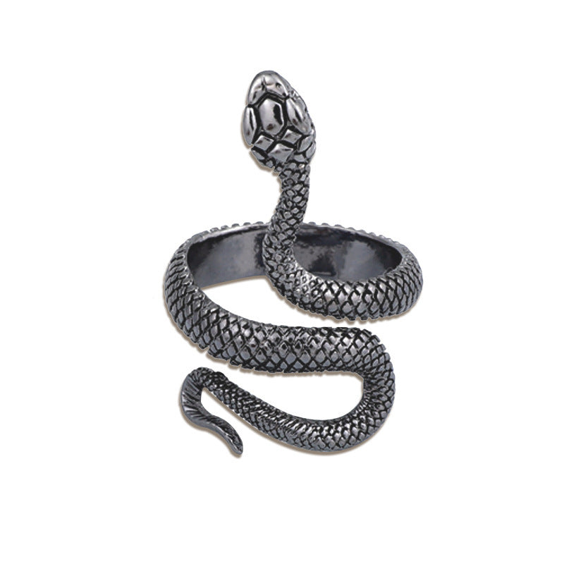 Sier-plated Paint Snake Unisex Retro Source Rings