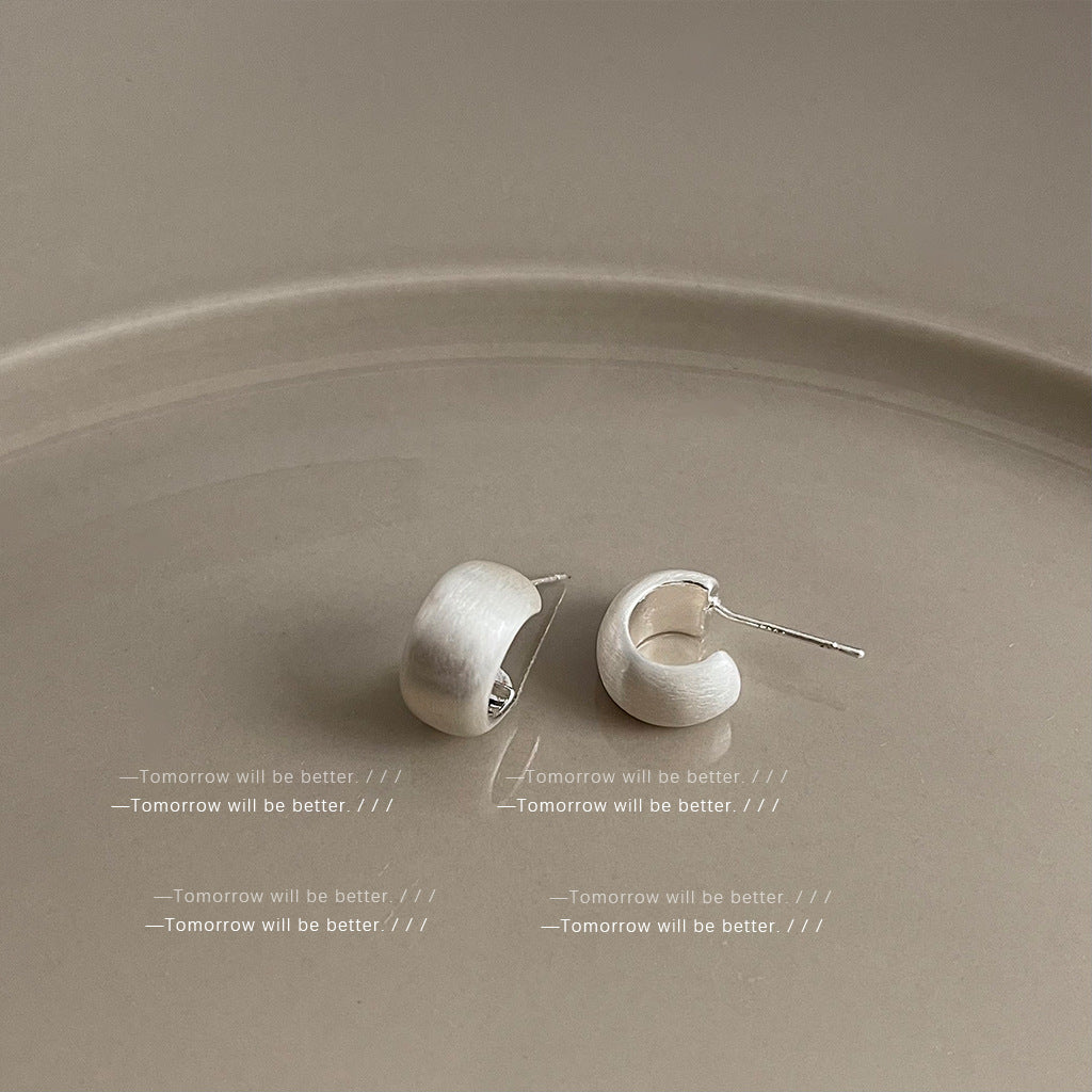 Matte Texture Geometric Female Niche Fashion Earrings