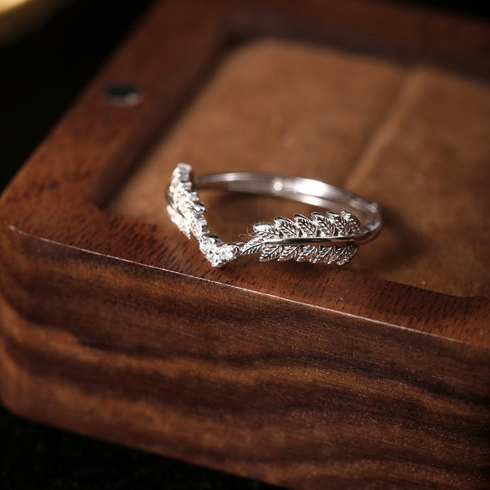 Women's Wheat Love Heart-shaped Light Luxury Minority Exquisite High-grade Simple Versatile Ring