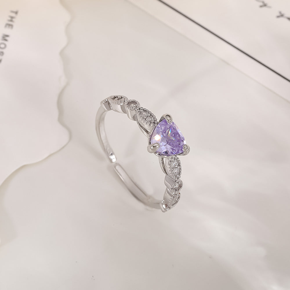 Women's Open-end Zircon Fashionable Classy Simple Cold Feeling Goddess Rings