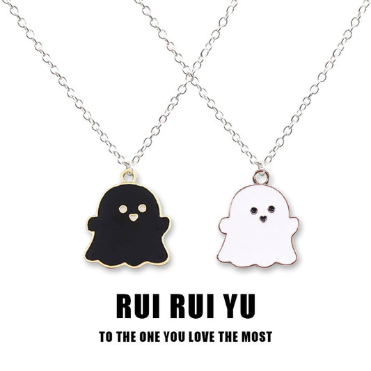 Ghost Halloween Gift Ornament Personality Girlfriends Couple Two-piece Set Necklaces