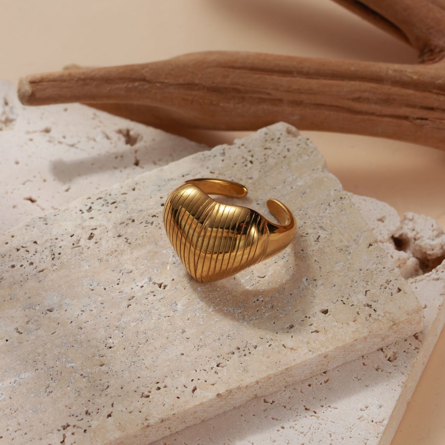 Peach Heart Trendy Personalized Cold Style Simple Ring