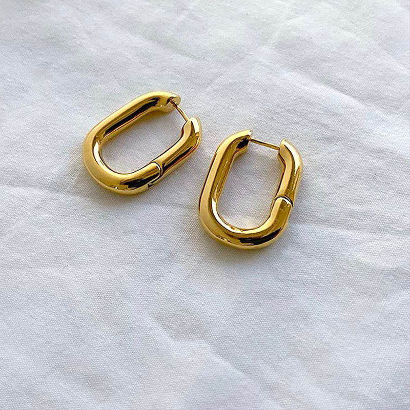 Retro Simple Geometric U-shaped Niche Style Circle Clip Refined Ear Buckle