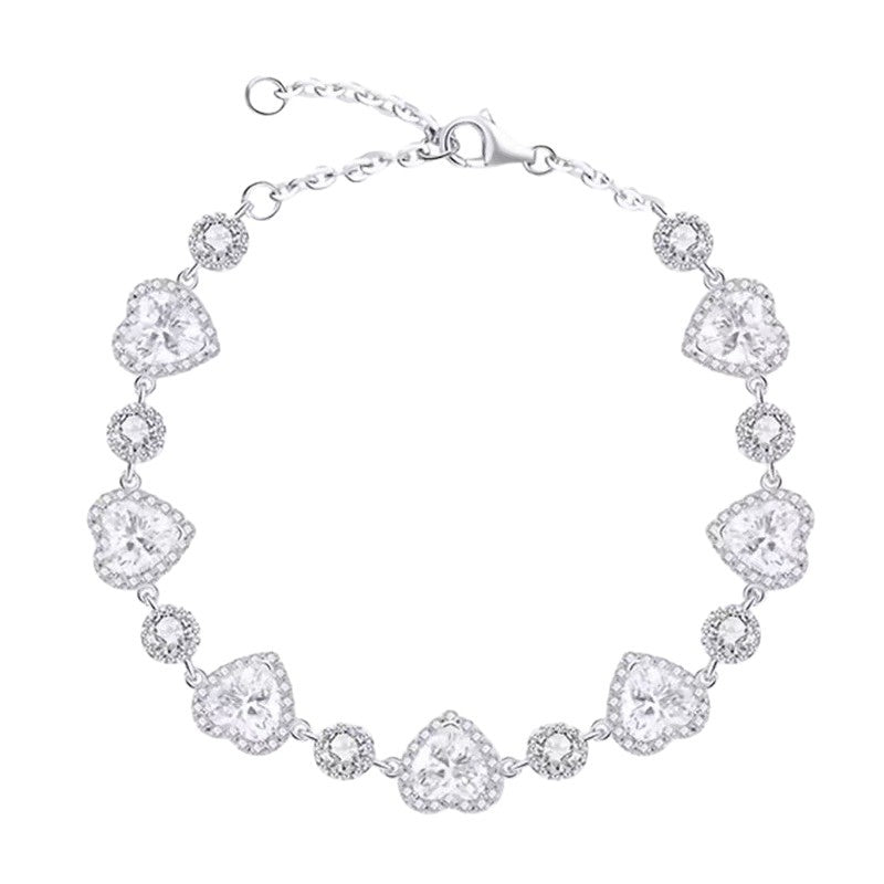 Female Design Fully Jeweled Loving Heart Light Luxury Minority High-grade Bracelet