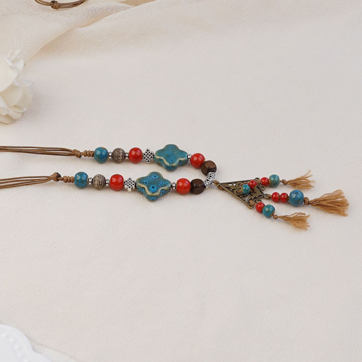 Style Personalized Trendy Ceramic Geometric Colorful Fish Long High-grade Necklace