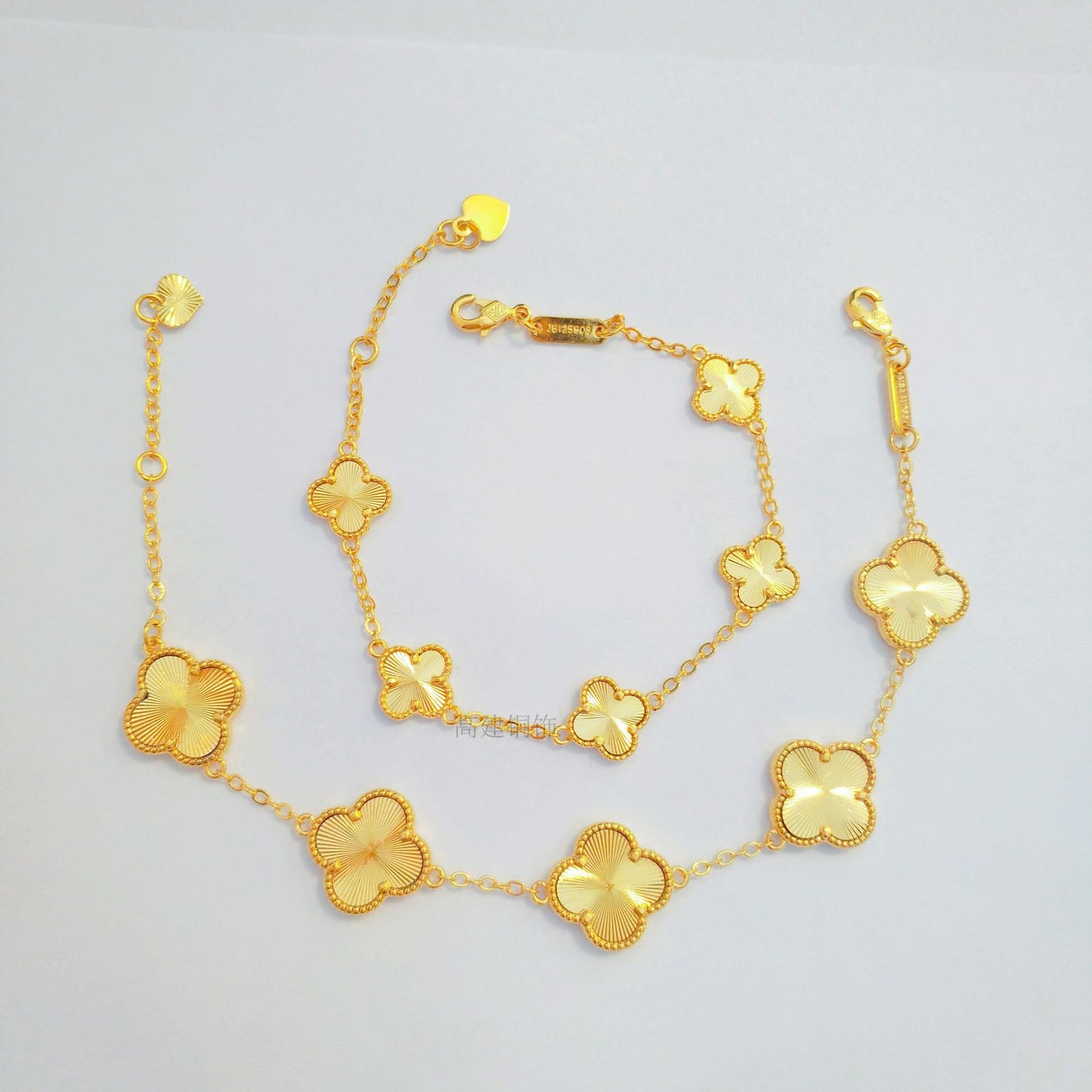 Vietnam Placer Gold Four-leaf Clover Female Simulation Brass Gold-plated Pork Bracelet