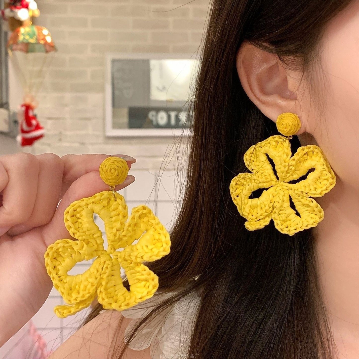 Palette Niche Design Sunflower Flower Female Vacation Style Stud Earrings